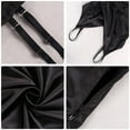 thumbnail image 3 of Robe Midi de Soirée Boîte de Nuit à Bretelles Spaghetti Froncée en Satin pour Femmes, Noir, G, 3 of 5