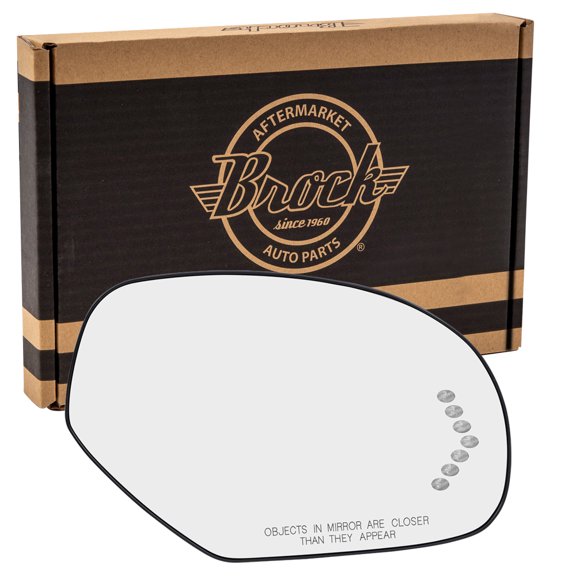 Brock Mirror Glass with Base for 2007-2013 Silverado 1500 Turn Signal Indicator Heated Right