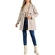 thumbnail image 2 of Abrigo de longitud media de manga raglán con solapa de doble botonadura para mujer INSPIRE CHIC XL Gris claro, 2 of 6