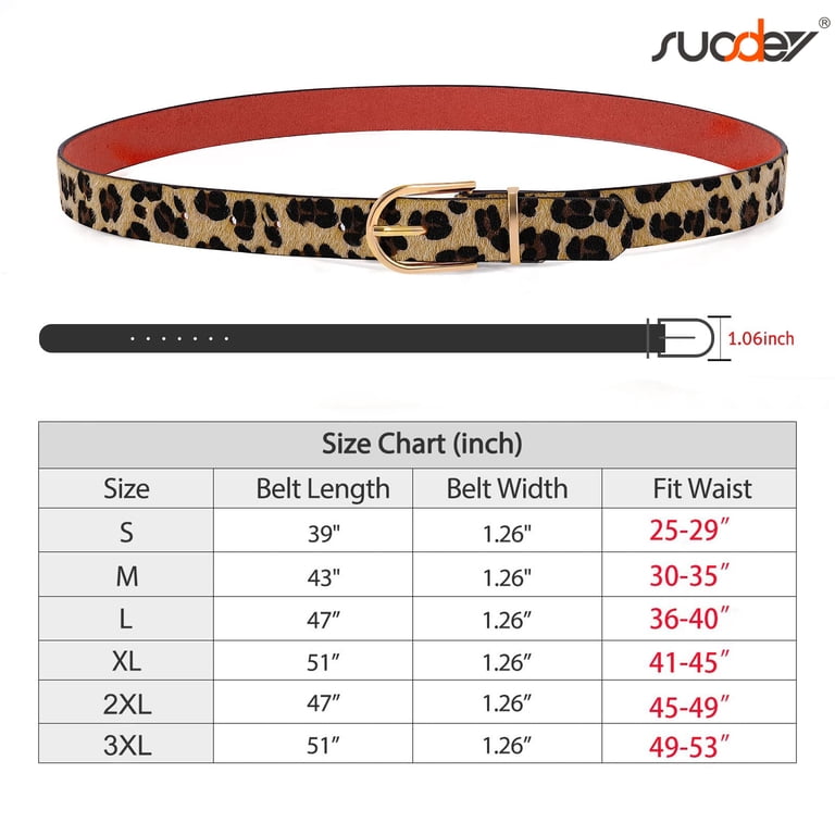 Suosdey Plus Size Leopard Print Leather Belt, Women photo 5