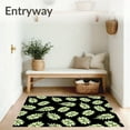 thumbnail image 3 of ODIKA 3'x5' Machine Washable Non-Slip Area Rug, Modern Interlocking Fern with Stylized Foliage High Traffic Rug with Pad, Black, 561531, 3 of 8