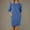 Blue, variant on Oplxuo Womens Half Sleeve Sweatshirt Dress, Dressy Casual Crewneck Pullover Loose Tunic Mini Dresses with Pockets