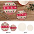 thumbnail image 4 of SKYSONIC 2Pcs Trivet Pot Holder, Christmas Knitted Round Woven Potholders Set Cotton Braided Hot Pads Coasters Table Mats for Cooking and Baking, 4 of 7