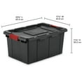 thumbnail image 3 of Sterilite 15 Gallon Industrial Tote, Rugged Plastic Storage Bin, Latch Lid, Black, 6 Pack, 3 of 16