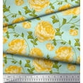 thumbnail image 2 of Soimoi Georgette Viscose Fabric Leaves & Rose Floral Print Fabric by the Yard 42 Inch Wide, 2 of 3