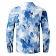 thumbnail image 4 of ZCFZJW Long Sleeve Hawaiian Shirts for Men Tropical Floral Print Summer Button Down Graphic Beach Vacation Tees Tops Loose Regular Fit Holiday Aloha T-Shirts Blue#01 XL, 4 of 4