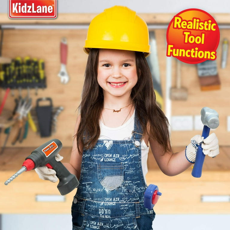 Kidzlane Construction Toolbox Set | 20pcs Toy Tools with Realistic