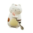 thumbnail image 2 of Taza de gato, taza de café de cerámica bonita, regalo novedoso para niñas y mujeres, Taza de cerámica con animales, taza de leche para té de la mañana reír, 2 of 8