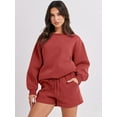 thumbnail image 2 of Women 2 Piece Outfits Sweat Shorts Sets 2024 Oversized Casual Lounge Matching Set Sweatsuit Tracksuit Clothes, 2 of 18