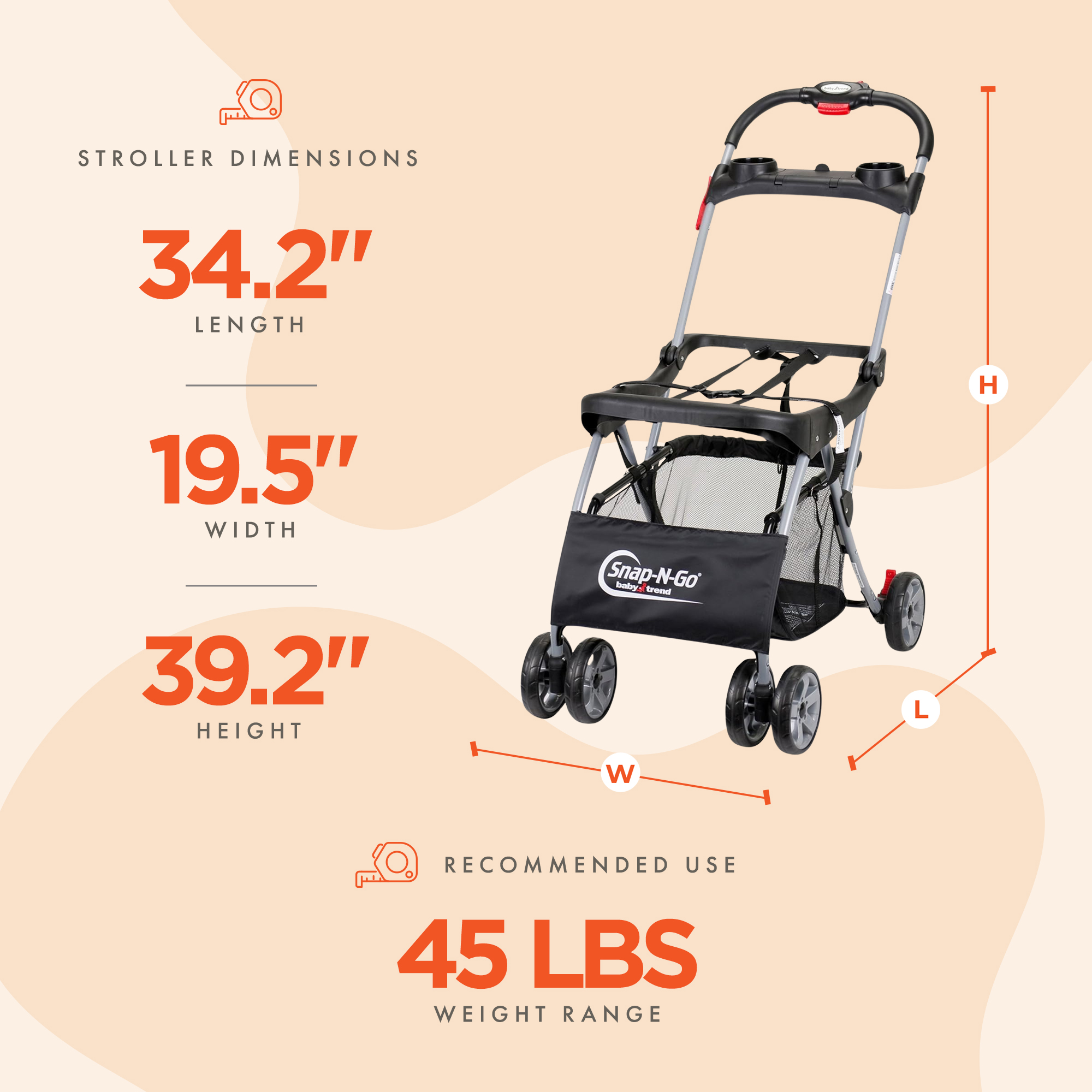 Baby Trend Snap-N-Go Universal Car Seat Carrier Stroller photo 3