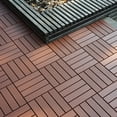 thumbnail image 5 of Kosynda 44Pcs Stripe Style Patio Deck Tiles, 12 x 12in, Waterproof Interlocking Floor Tiles for Porch, Poolside, Balcony, Backyard, Red Brown, 5 of 9
