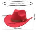 thumbnail image 3 of CUIYUAN Vintage Western Cowboy Hat for Men Women Wide Brim Cowgirl Fedora Hats Cowboy Hat Cowboy Hat Western Hat Jazz British Hat Beach Cowgirls Cattleman Cowboys Hats Red, 3 of 4