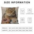 thumbnail image 5 of Qinduosi Throw Pillow Case Holds a Cup of Coffee and Orange Glazed Square Cushion Cover Standard Pillowcase for Men Women Home Decorative Sofa Armchair Livingroom White, 5 of 5