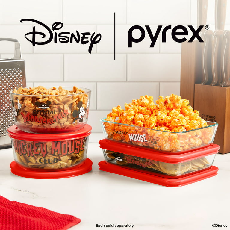 Last One* Pyrex Disney Mickey Mouse 8-Piece Glass Food Storage Set - NEW