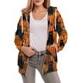 thumbnail image 3 of Womens Zip Front Plaid Sweatshirts Print Hoodie Fall Jackets Long Sleeve Casual Drawstring Clothes, 3 of 11