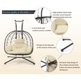 LHBcraft Double Wicker Swing Egg Chair Hammock Foldable Hanging