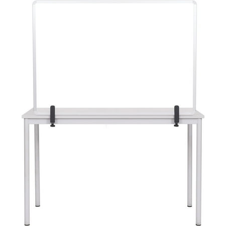 UPC: 0603750015579 | Bi-silque  BVCGL08019101  Framed Glass Desktop Barrier  1 Each  Translucent