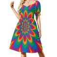 thumbnail image 1 of Vestido de manga corta con flores infinitas, vestidos de cóctel, vestido vintage de verano, vestidos de noche para mujer, 1 of 7