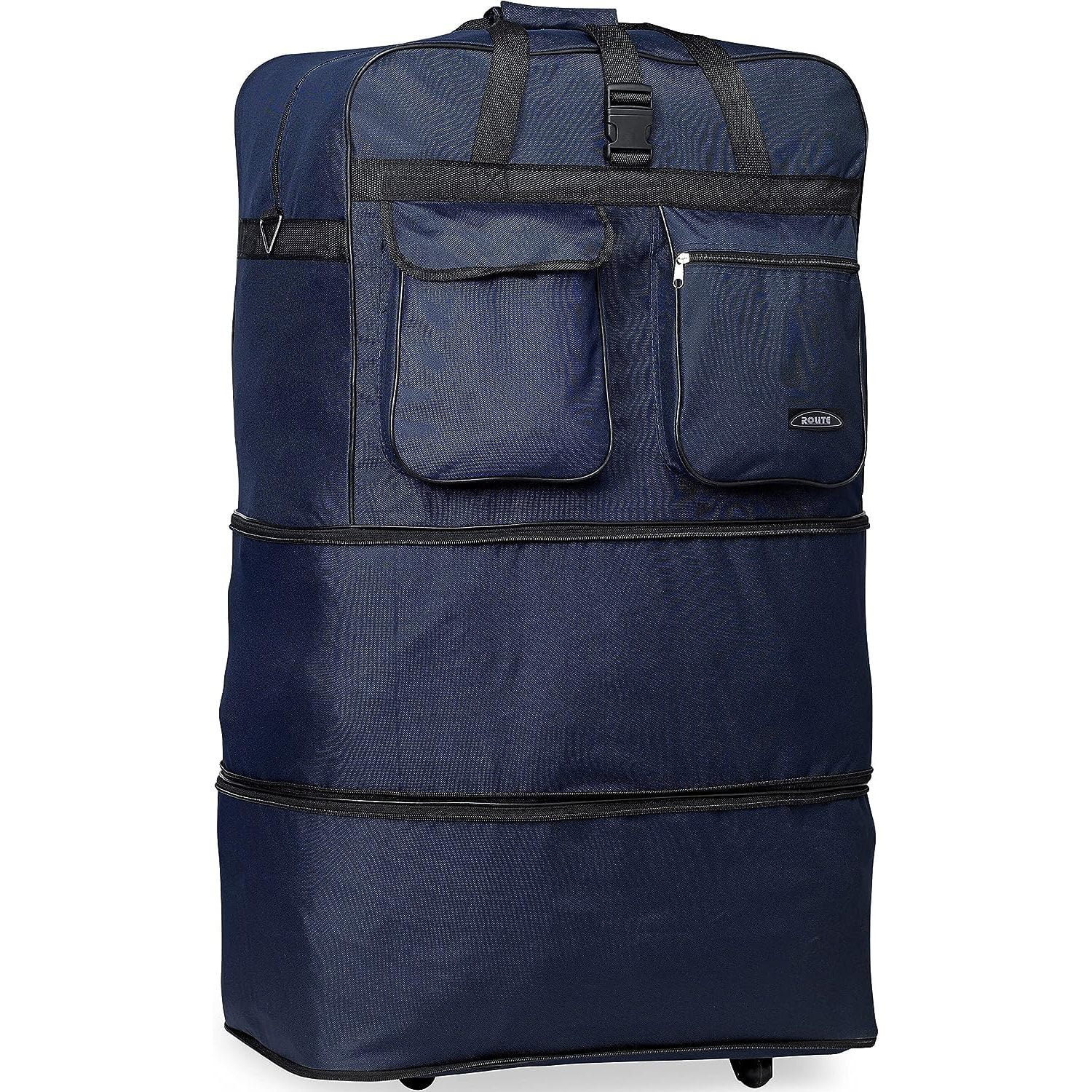 40" Navy Blue Rolling Wheeled Duffle Bag Spinner Suitcase Luggage 5 Wheels