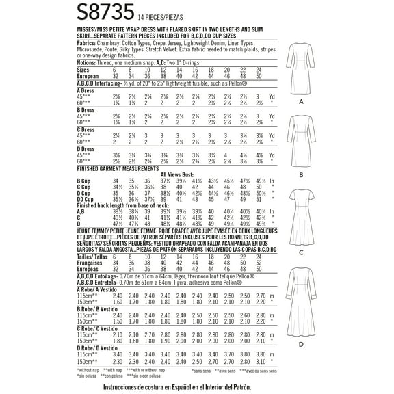 Misses'/Miss Petite Wrap Dress-16-18-20-22-24