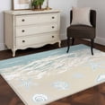thumbnail image 3 of 3'x5' Rug for Living Room Bedroom, Blue Coastal Starfish Washable Area Rugs Non-Slip Carpet Mats, Summer Beach Ocean Abstract Art Indoor Low Pile Area Rug Runner for Kitchen, Mudroom, 3 of 8