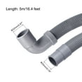 thumbnail image 2 of Uxcell Wash Machine Drain Hose Extension Kits 16.4ft Gray with Elbow and Extension Adapter,  U-Bend Hose Holder, Clamps, 2 of 4