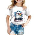thumbnail image 5 of Wxirdiow Little Girl USA Shirt Girls July 4th American Flag T Shirts Patriotic Short Sleeves Shirts Blouse Tops Tee White Size,5-6 Years, 5 of 5