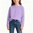 thumbnail image 6 of Boys Soft Cotton T Shirts Crewneck Loose Fit Casual Long Sleeve Kids Basic Tees Tops Purple 4 Years, 6 of 6