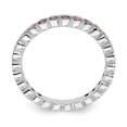 thumbnail image 2 of Solid 925 Sterling Silver Stackable Pink Tourmaline October Gemstone Ring Eternity Band Size 10, 2 of 6