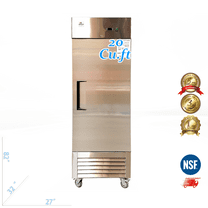 Commercial Reach-In Upright Refrigerator, 27 inch, 20 cu. ft, Stainless Steel exterior