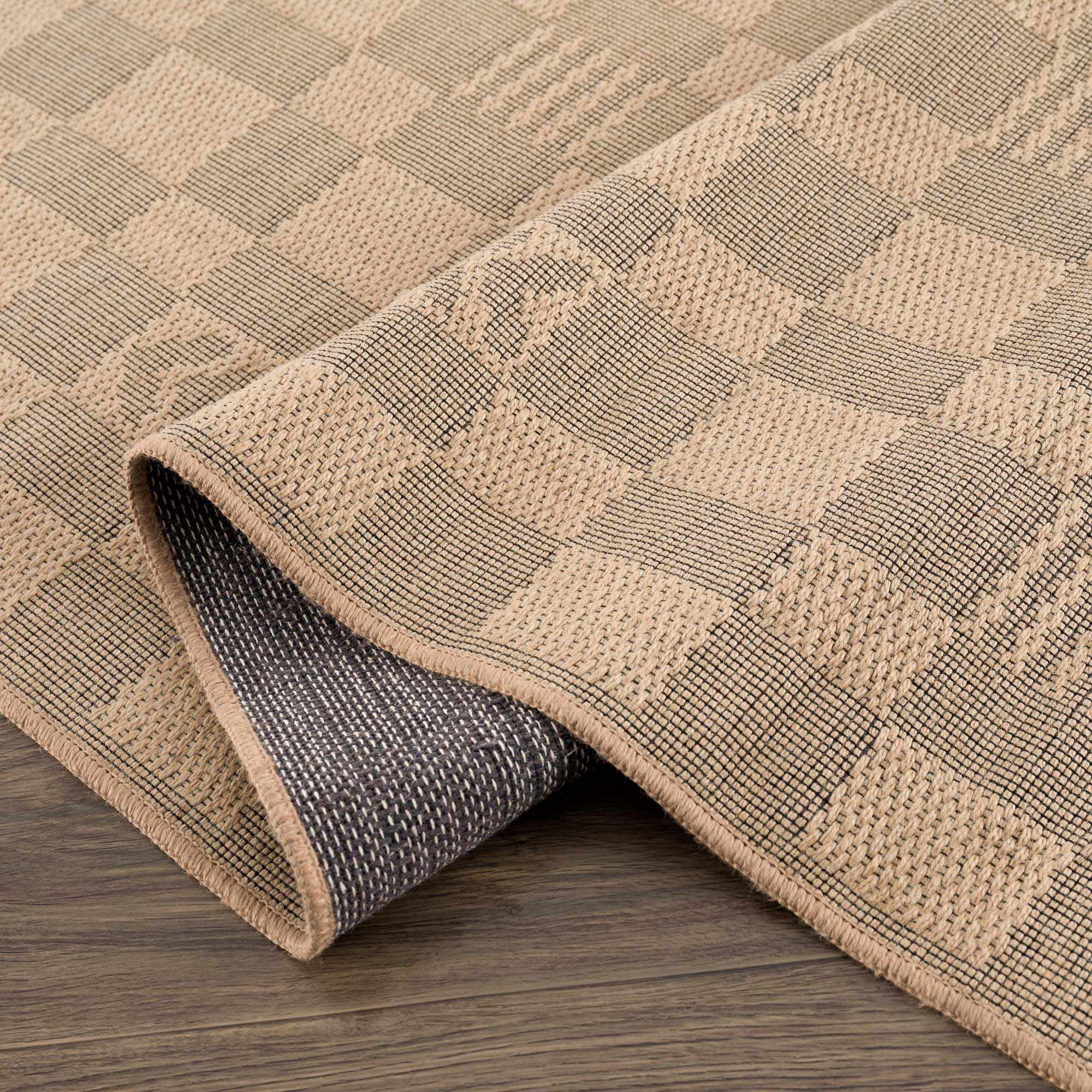Hauteloom Nairi Jute Living Room, Bedroom Machine Washable Area Rug - Farmhouse - Beige - 5'2" x 7'