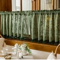 thumbnail image 2 of Sunyuer 1 Panel French Floral Sheer Curtains with Tassels for Small Windows White Kitchen Window Curtains Romantic Short Sheer Curtain for Doorway Decoration Door Divider, 2 of 7