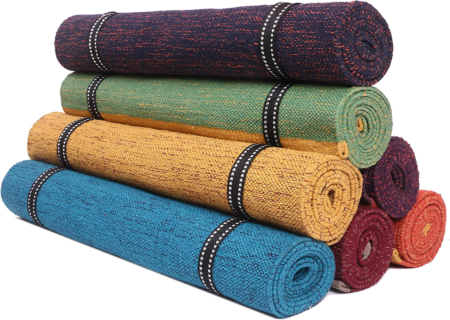 KD Willmax Cotton Yoga Mat Cotton Handmade Organic Cotton Yoga Earth  Natural Elements Yoga Rug Hand Woven Washable 100% Organic Exercise Mat  Highly Absorbent Mat Size 74 x 27 Inch 