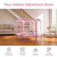 thumbnail image 3 of 55'' Toddlers Trampoline with Safety Enclosure Net and Balls Indoor Outdoor Mini Trampoline for Kids, 3 of 10