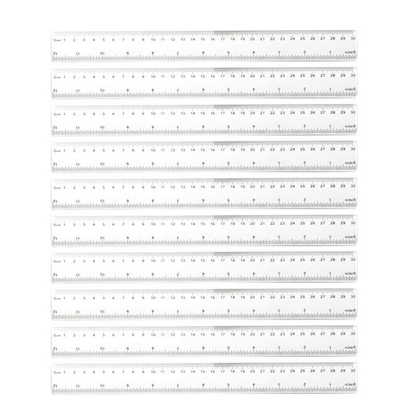 Raindrops 20 Pcs Rulers with Inches and Centimeters Clear Flexible Student Use