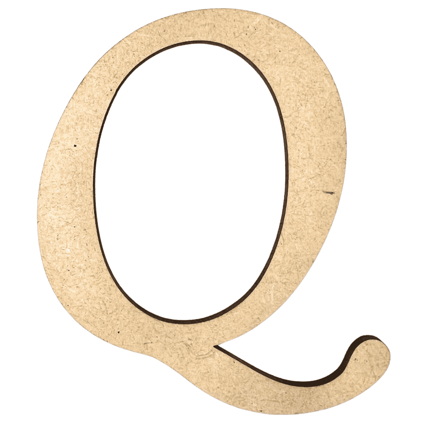 3" Tall MDF Wood Letter Q 1/4" Thick Wood Craft Letters Monotype
