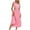 Pink, variant on Timegard Womens Summer Dresses Round Neck Cutout Sleeveless Lightweight Casual Pleated Long Dresses