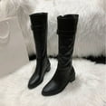 thumbnail image 6 of Bnwani Cowboy Boots for Women Fashion Denim Zipper High-Heel High Comfortable Leather Western Boot Black Size 4.5, 6 of 6
