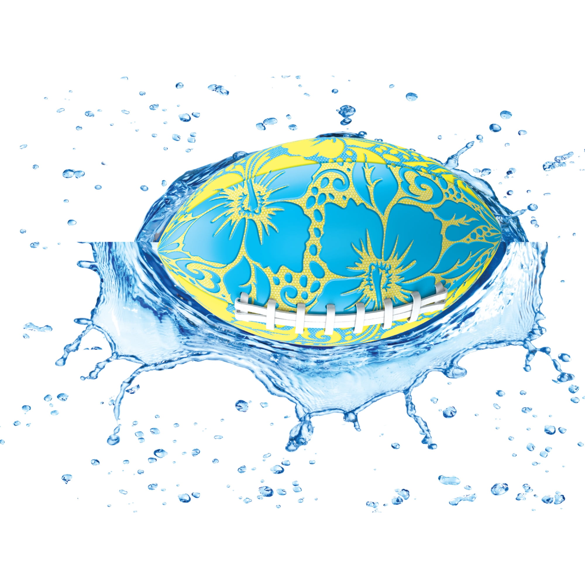 CIPTON Hydro Grip Football, Water Resistant Football with Raised Silicone Grip, Wet or Dry Beach & Pool Toss Ball, Lasting Air Retention, Blue/Yellow
