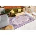 thumbnail image 3 of Rose Turkish Area Rug, Vintage Boho Oriental Culture Style Pattern of Swirling and Curlicue Flowers, Soft Carpet for Living Room Decor with Distressed Look, 2.6' x 5', Lilac Quartz Ecru, by Ambesonne, 3 of 6