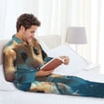 thumbnail image 5 of Bingfone Men's Pajama Set 2 Piece Loungewear PJs, Long Sleeve with Pajama Pants-Cute Swimming Guinea Pig, 5 of 7