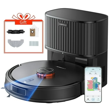 Laresar L20  Self Emptying Robot Vacuum and Mop Combo, 5000Pa LDS Laser Navigation Auto-Empty Dustbin, 150min Runtime Smart Mapping 3-in-1 Sweep Mop Vacuum for Hard Floor/Carpet