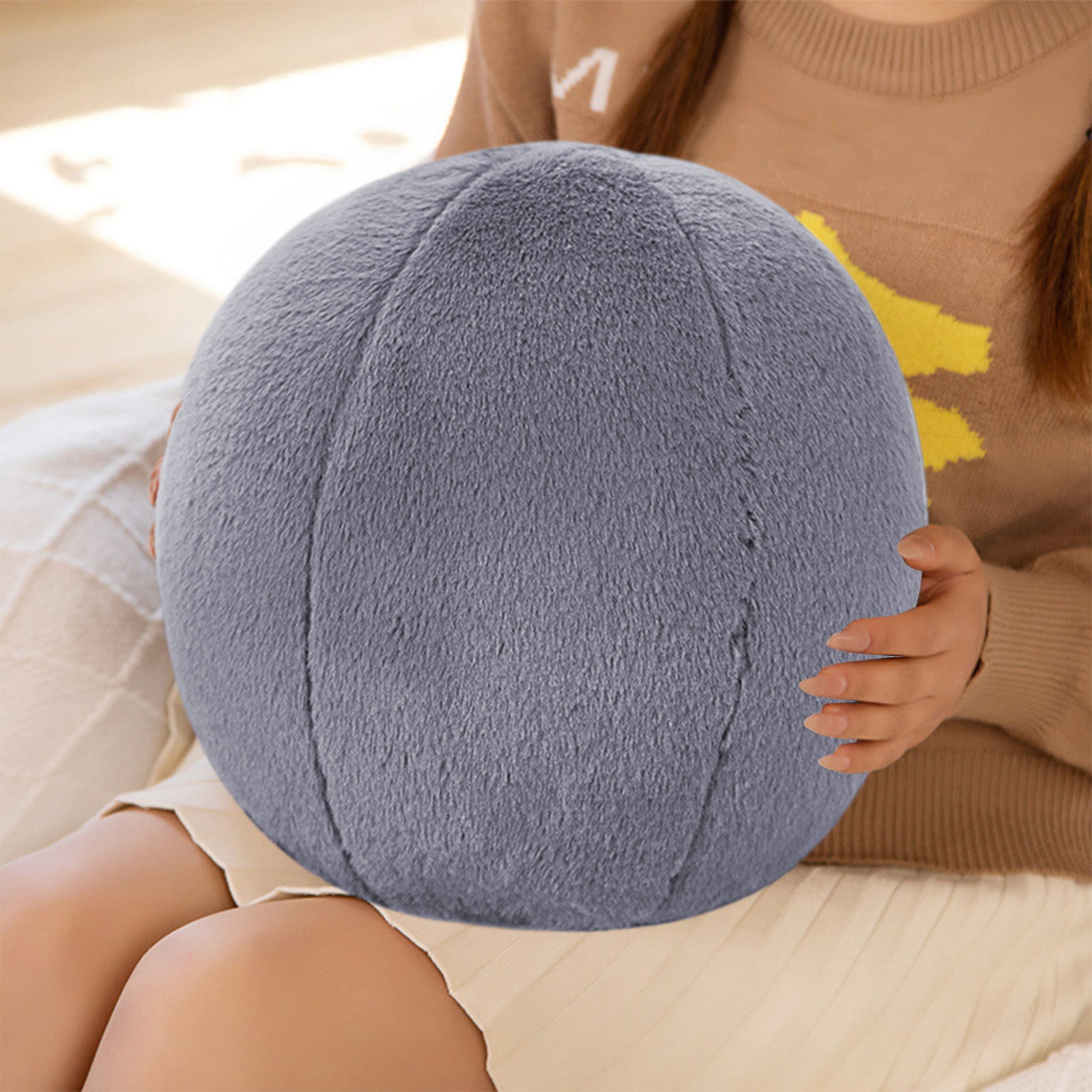 Ball Pillow, Soft Round Throw Pillows, Sphere Shaped Pillow Round Decorative Pillow, 11.8 Inch Round Plush Pillow Cushion for Couch, Sofa, Bedroom