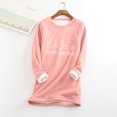 thumbnail image 1 of Vêtements d'Automne pour Femmes et Hiver Décontracté Mode Peluche Chaude sous-Couche Imprimé de Noël Manches Longues Col Rond Hauts Tenue d'Invité de Mariage pour Femmes en Liquidation, 1 of 6