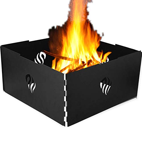 Silverhero Outdoor Foldable Campfire Fire Pit Ring 4 Panels With Carry Bag Stackable Heavy Iron And Finished With High Temperature Paint Black Walmart Canada