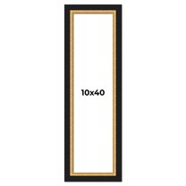 10x40 Frame Gold Real Wood Picture Frame Width 2.25 Inches | Interior Frame Depth 0.5 Inches |