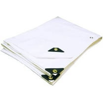 7' X 16' Heavy Duty Waterproof White Tarp with Reinforced Corners