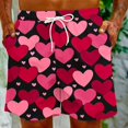 thumbnail image 5 of Puntoco Pantalones Cortos De Playa Para El Día De San Valentín Para Hombre, Pantalones Cortos Estampados Con Bolsillo Con Cordón, Pantalones Cortos Rojos Xxxl,Pantalones Cortos Hombre, 5 of 5