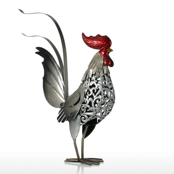 Rengui Flower Tin Rooster Garden Courtyard Decoration Wrought Iron