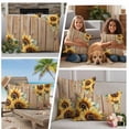 thumbnail image 3 of 2 Pack Outdoor Waterproof Throw Pillow Covers,Spring Watercolor Sunflower Farm Wood Board Decorative Patio Pillowcases for Chair Couch Sofa 16x16in, 3 of 9